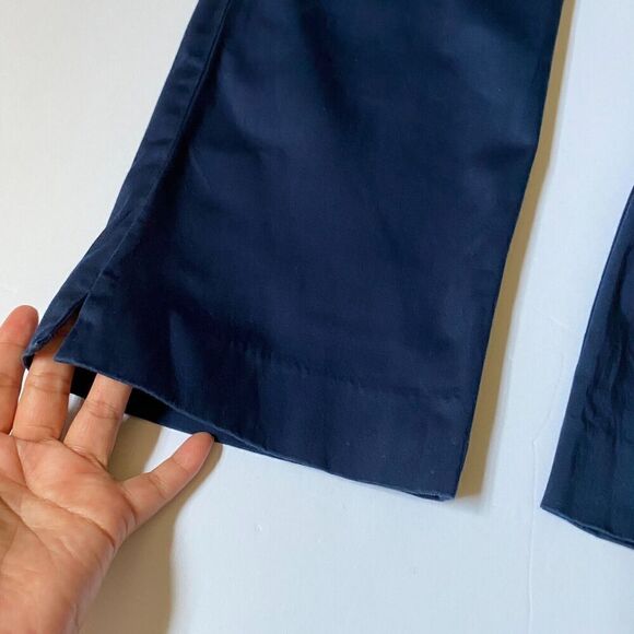 Ralph Lauren Womens Navy Blue Pant Straight Leg Cotton Stretch Size 12P Used - Picture 12 of 16